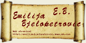Emilija Bjelopetrović vizit kartica